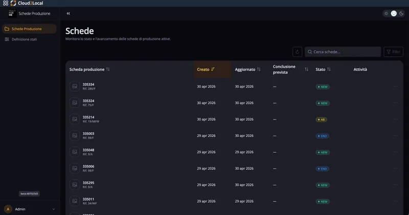 Il Flusso Digitale della Produzione - screenshot applicazione